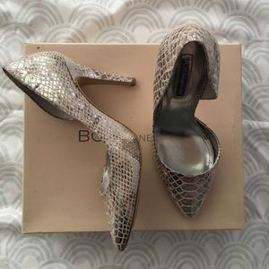 BCBG snakeskin Heels