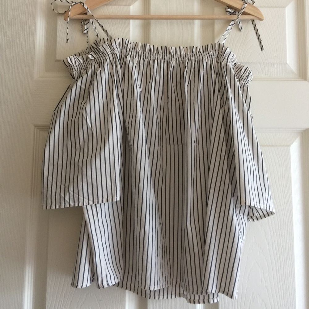 Striped H&M off the shoulder top