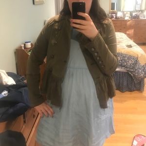 Free people military jacket with ruffle