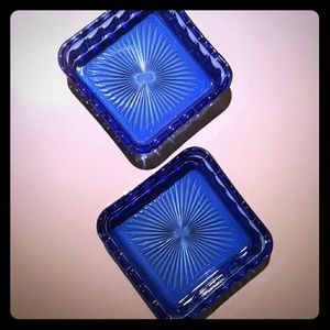 Cobalt Blue Glass Dish Set