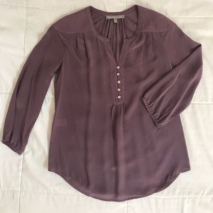 Daniel Rainn Vander Silk V-Neck Blouse