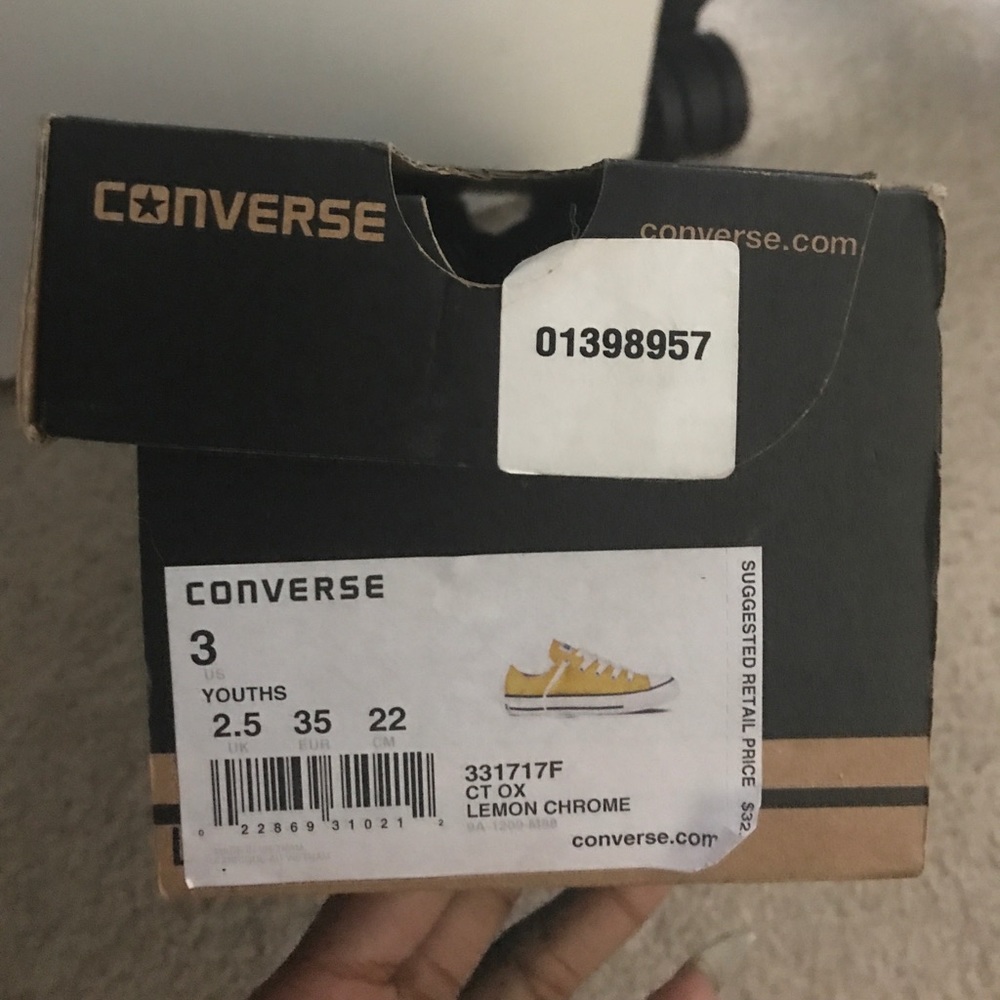 Yellow converse.