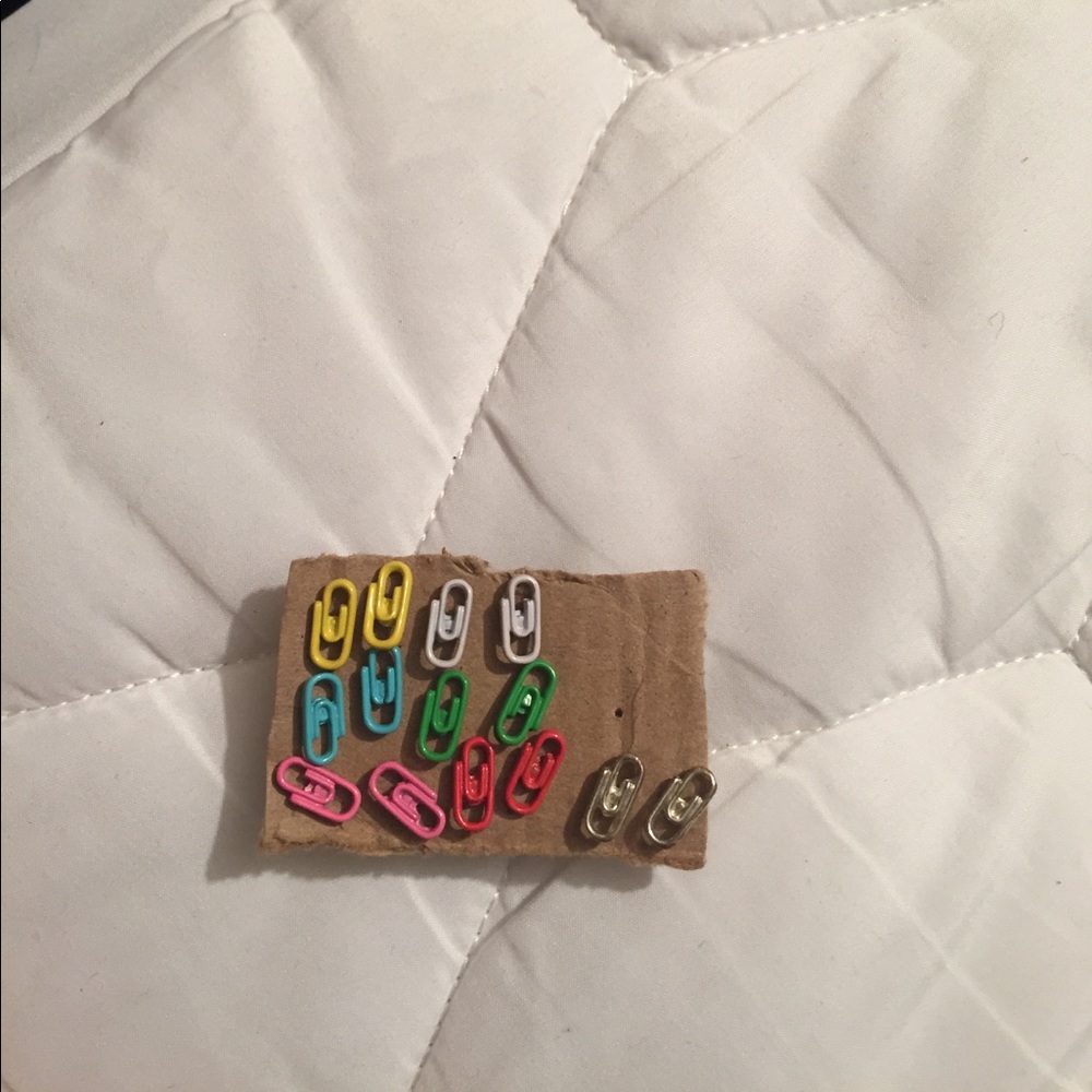 Claire's paper clip earrings