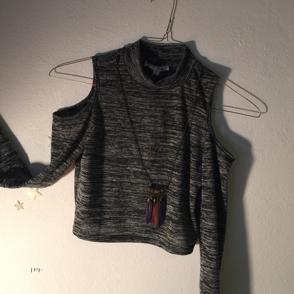 Grey Shoulder Top