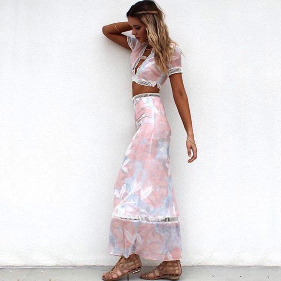 Floral two piece maxi set - Picture 5 of 6