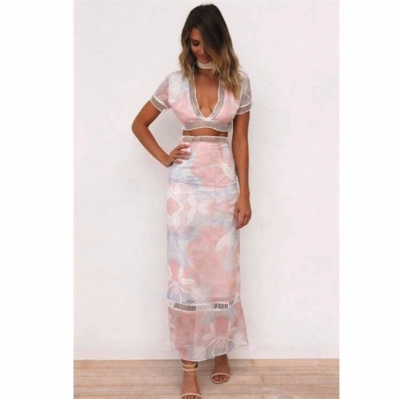 Floral two piece maxi set - Picture 3 of 6