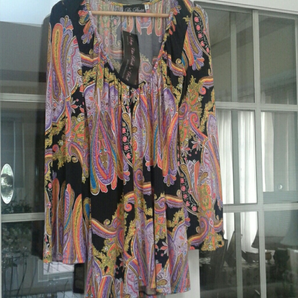 Pink Polka Dot Paisley Tunic