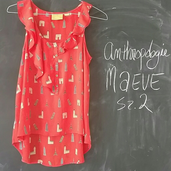 Anthropologie Tops - Anthropologie Maeve Aurelie Eiffel Tower Top Sz 2