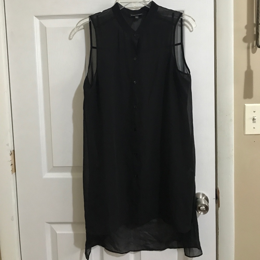 Eileen Fisher Hi-Lo Sleeveless Silk Blouse