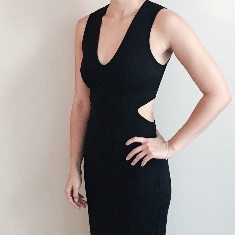 Express Black Formal Long Dress w/ Cut Outs