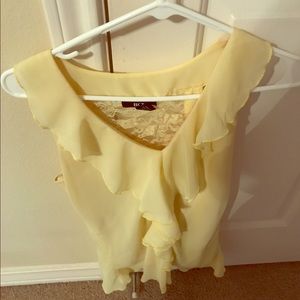 Lemon yellow ruffle tank