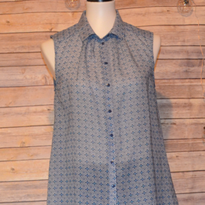 H&M Sheer Sleeveless High Low Blouse