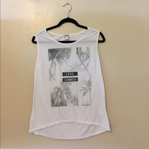 White breezy summer graphic tank!