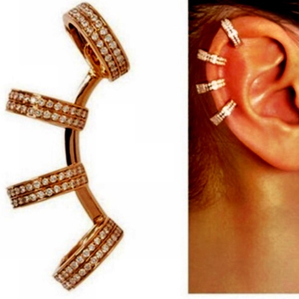 Crystal Ear Cuff - Silver or Gold - No Piercing