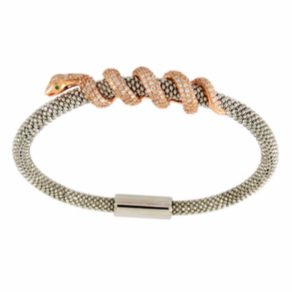 Italian Sterling Sillver  Snake _ unisex Bracelet