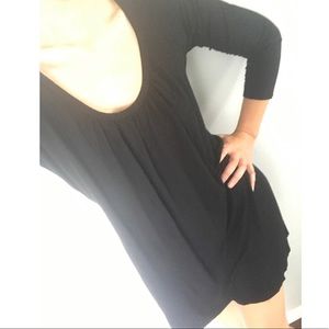Michael stars long sleeve blck cotton tshirt dress