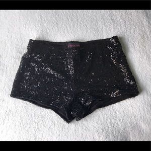 Material Girl Black Sequin Shorts
