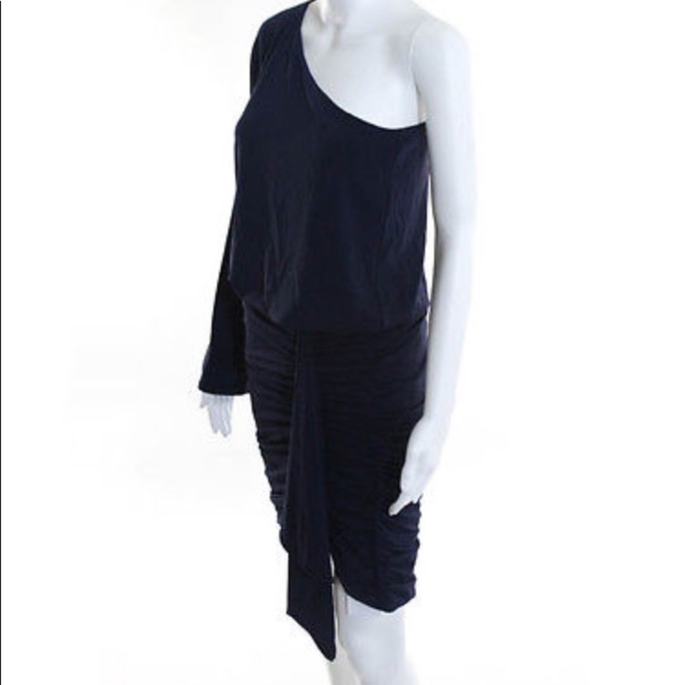 NWT Exclusive Intermix Navy One Shoulder Dress S
