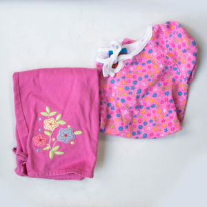Girls Pink Flower Print Outfit