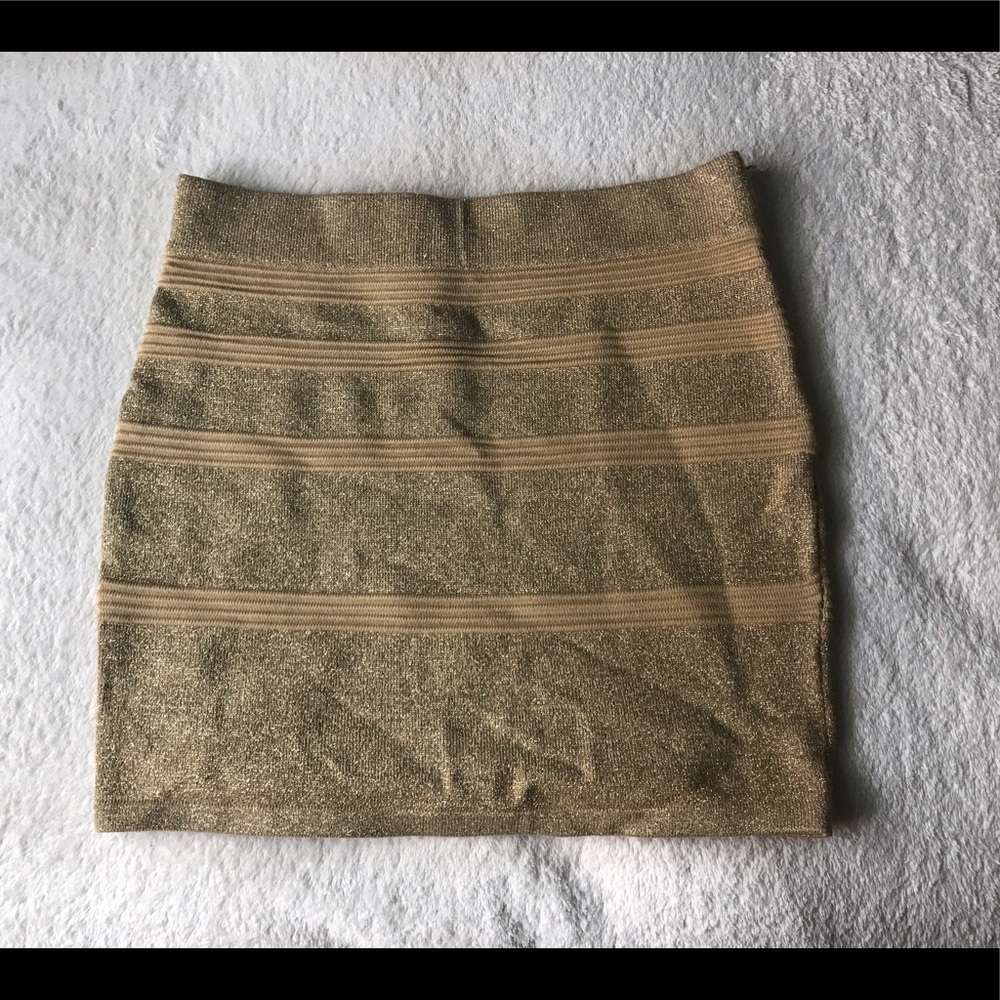 Foreign Exchange Gold Bodycon Skirt