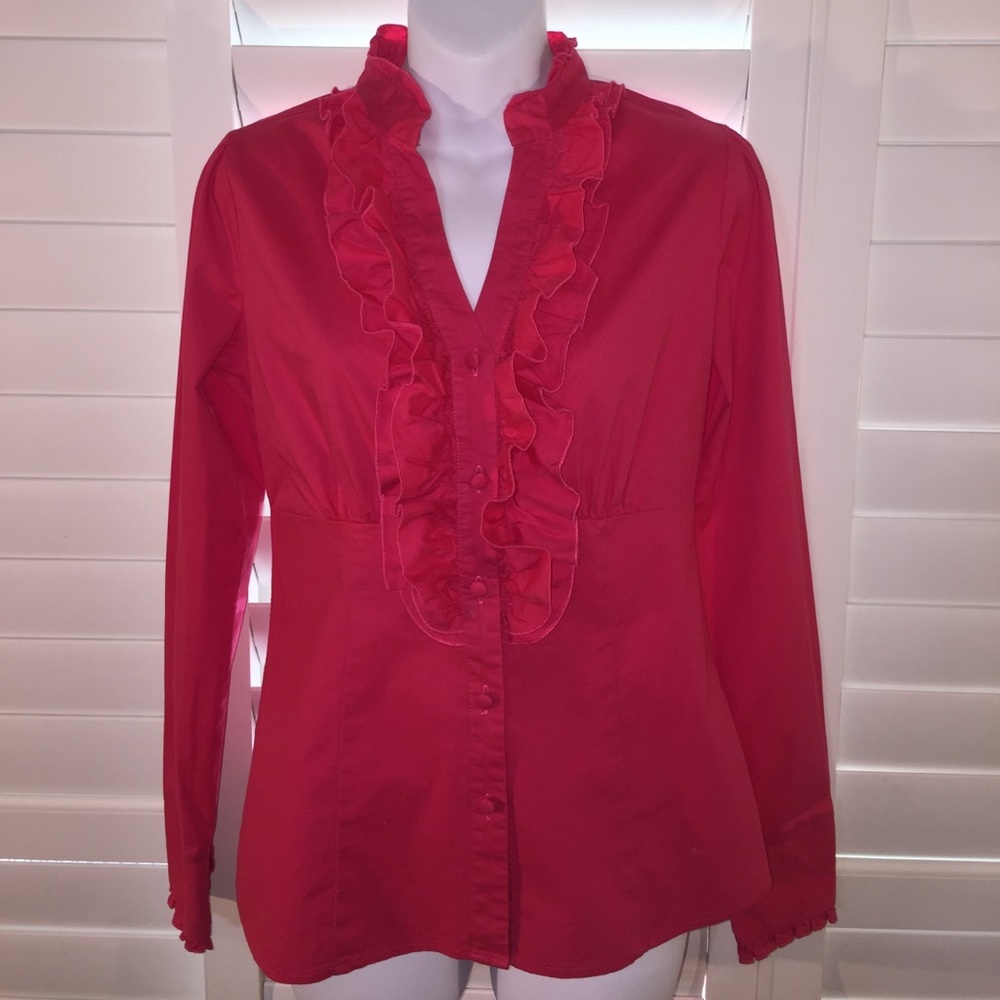 Rue 21 Magenta Blouse, Size-Medium, long sleeve