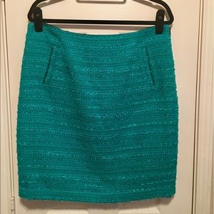 Halogen Green Tweedy Pencil Skirt