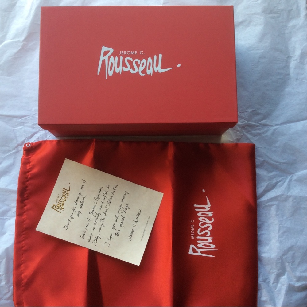 Jerome C. Rousseau shoe box dust bag & card