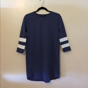 Blue and white varsity style top/dress!