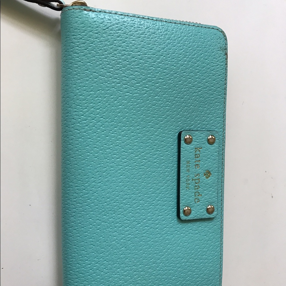 NEW Kate Spade blue zip up wallet