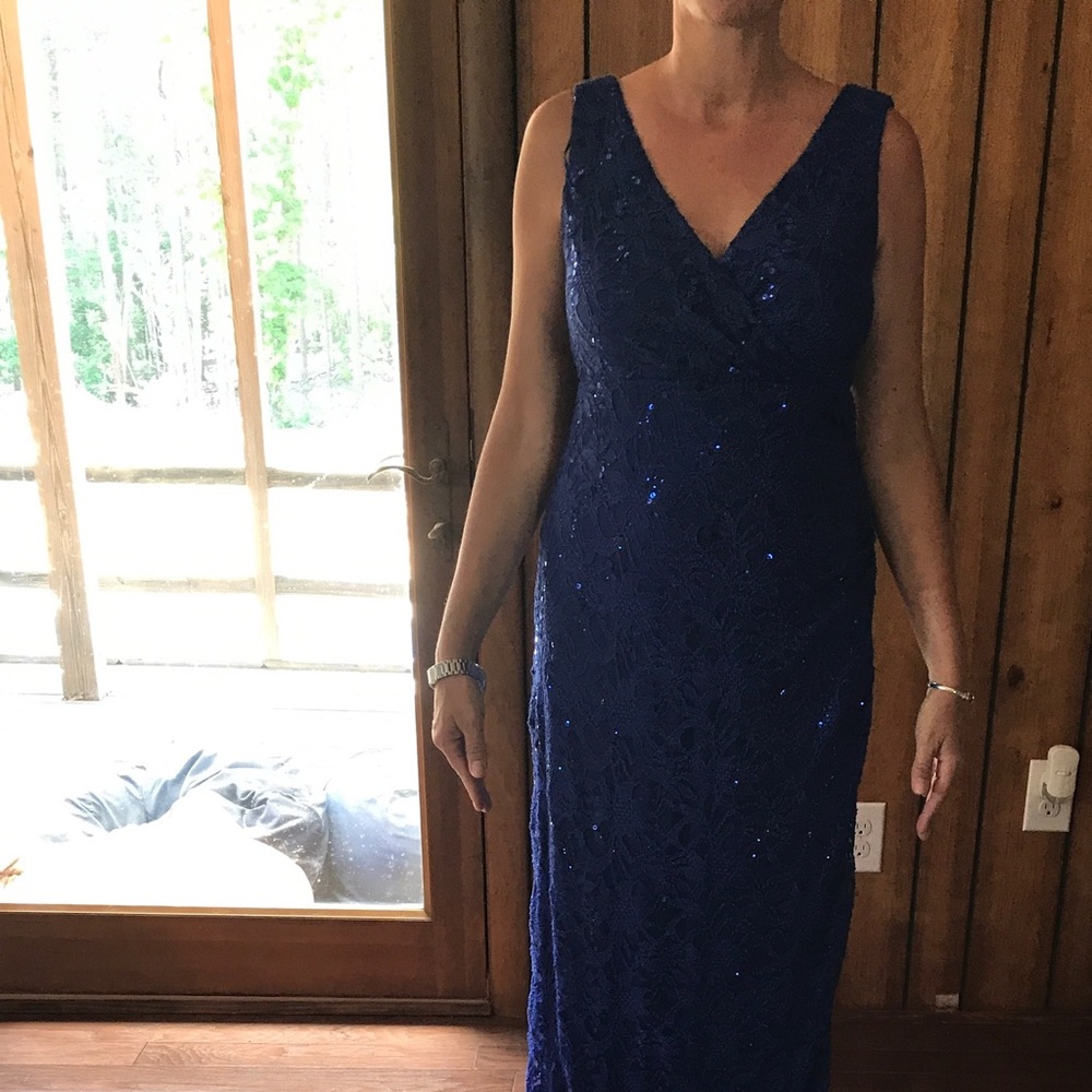 Dark royal blue evening gown