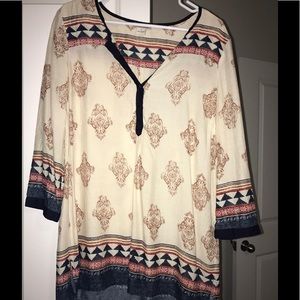 Lucky Brand 3/4 length sleeve shirt/Tunic.
