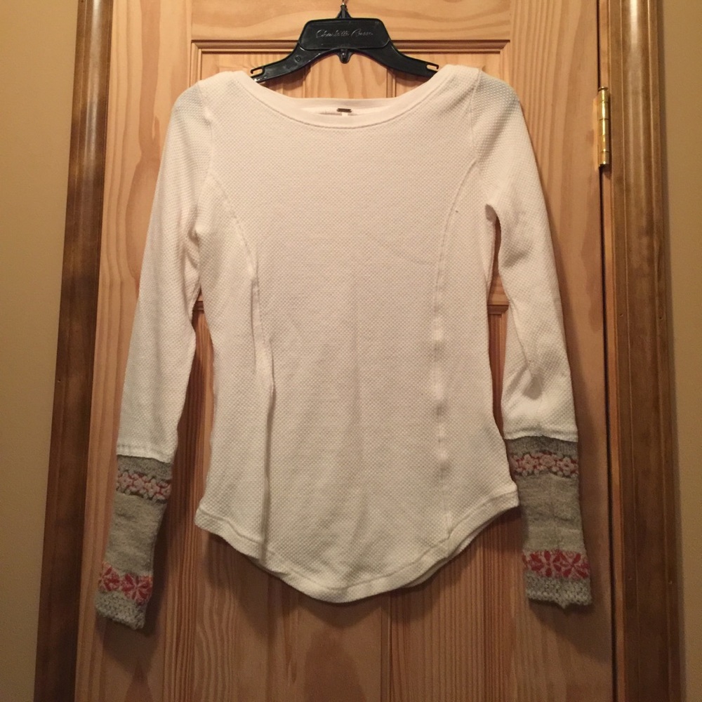 EUC Free People Cream Shirt Size M!