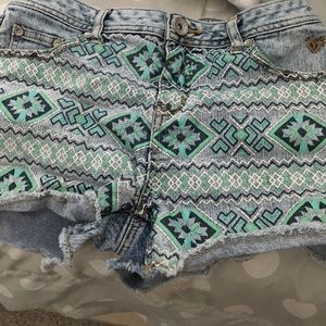 Aztec patterned shorts