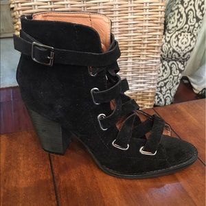 Black suede funky dress sandal