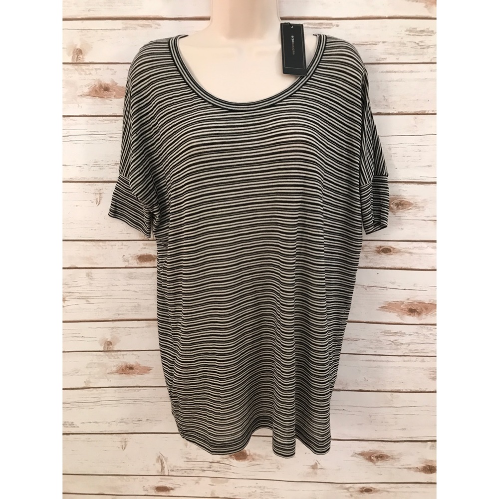 NWT BCBGMAXAZRIA Black & White Stripe Tunic Top