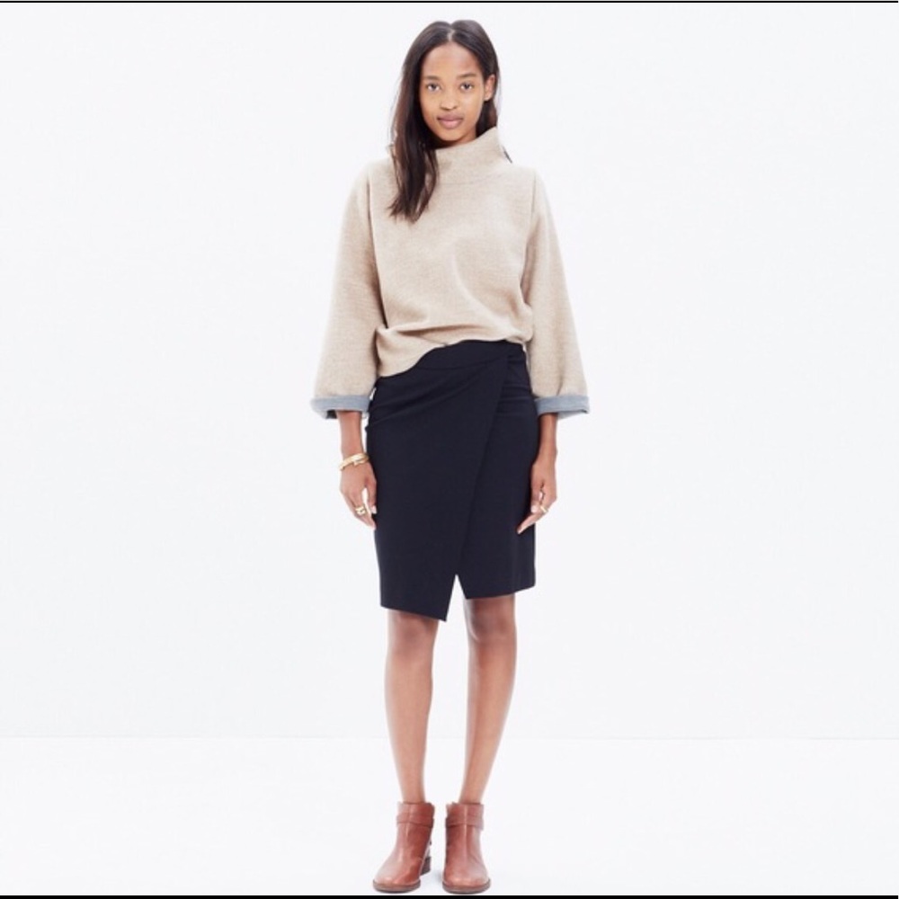 Madewell overlap city skirt black NWT XS