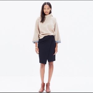 Madewell overlap city skirt black NWT XS