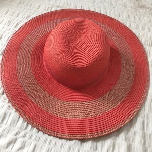 Coral floppy sun hat