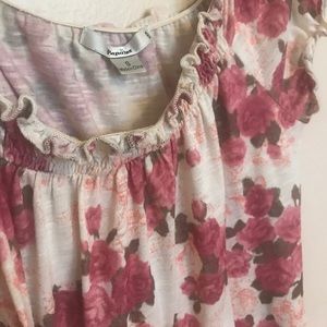 Papaya Rose Ruffled Top