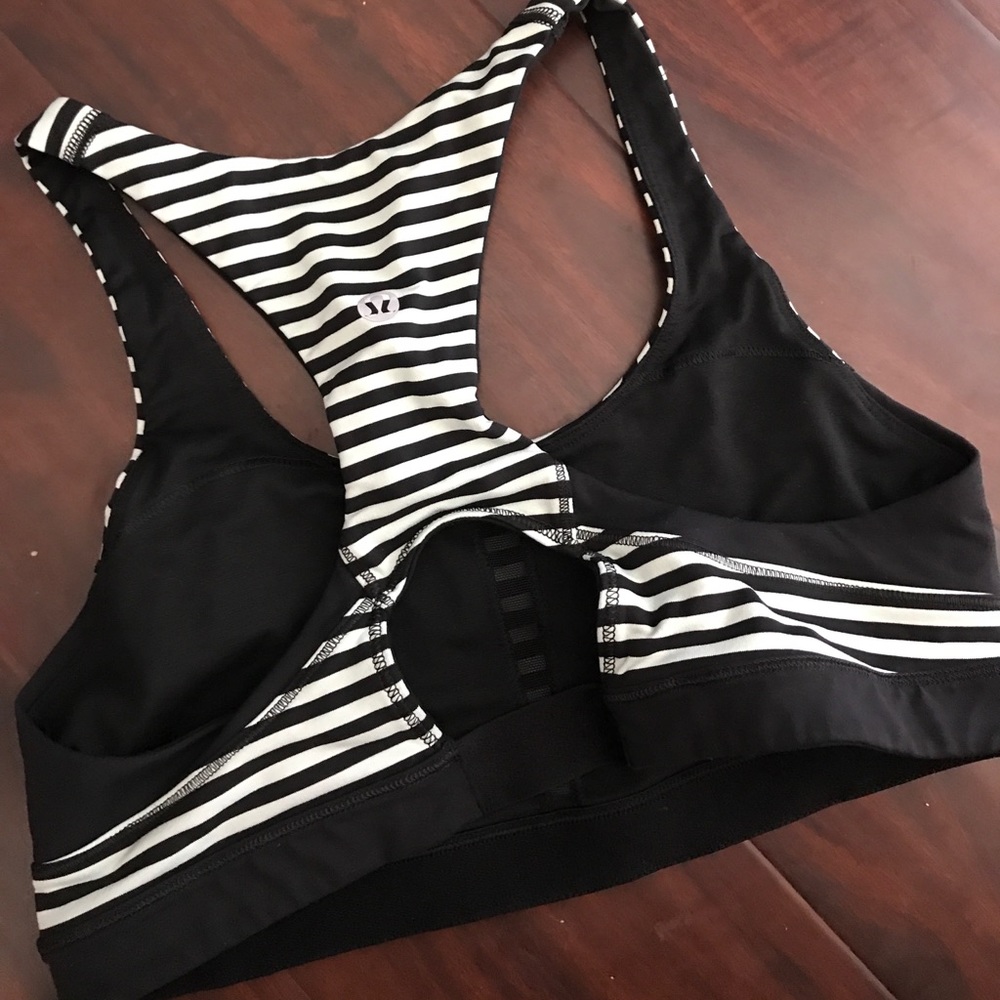 Striped lulu sports bra