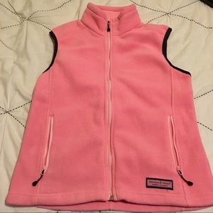 Vineyard Vines Pink Fleece Vest, M