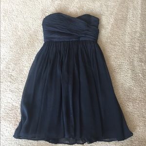 Worn once navy silk j crew bridesmaid dress