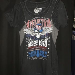 Black & Grey Affliction Top