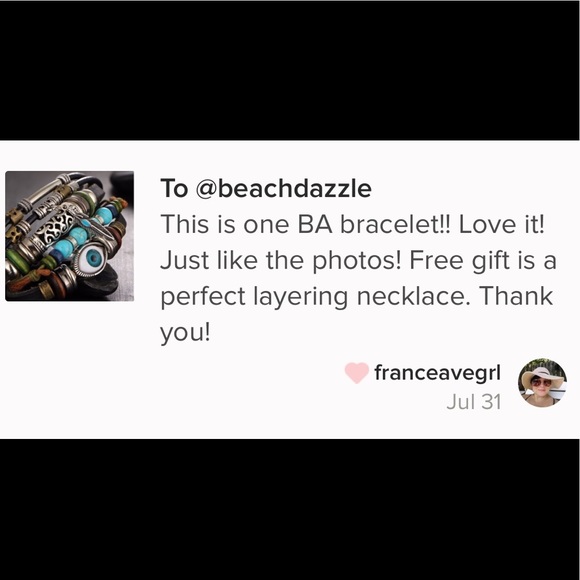 Evil Eye & Leather Vintage Beaded Boho Bracelet - Picture 5 of 7