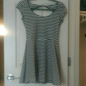 Blue and White Striped Dress