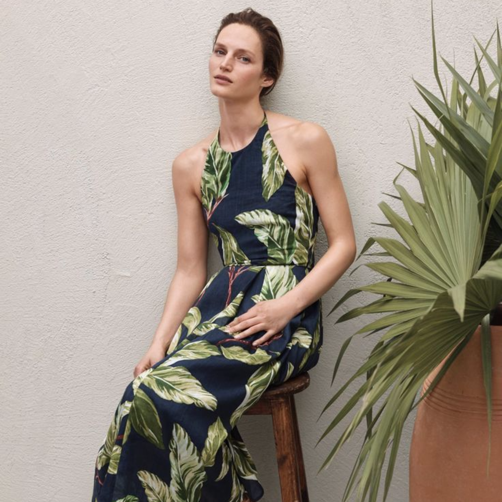 Ann Taylor Amalfi Dress Tropical Print
