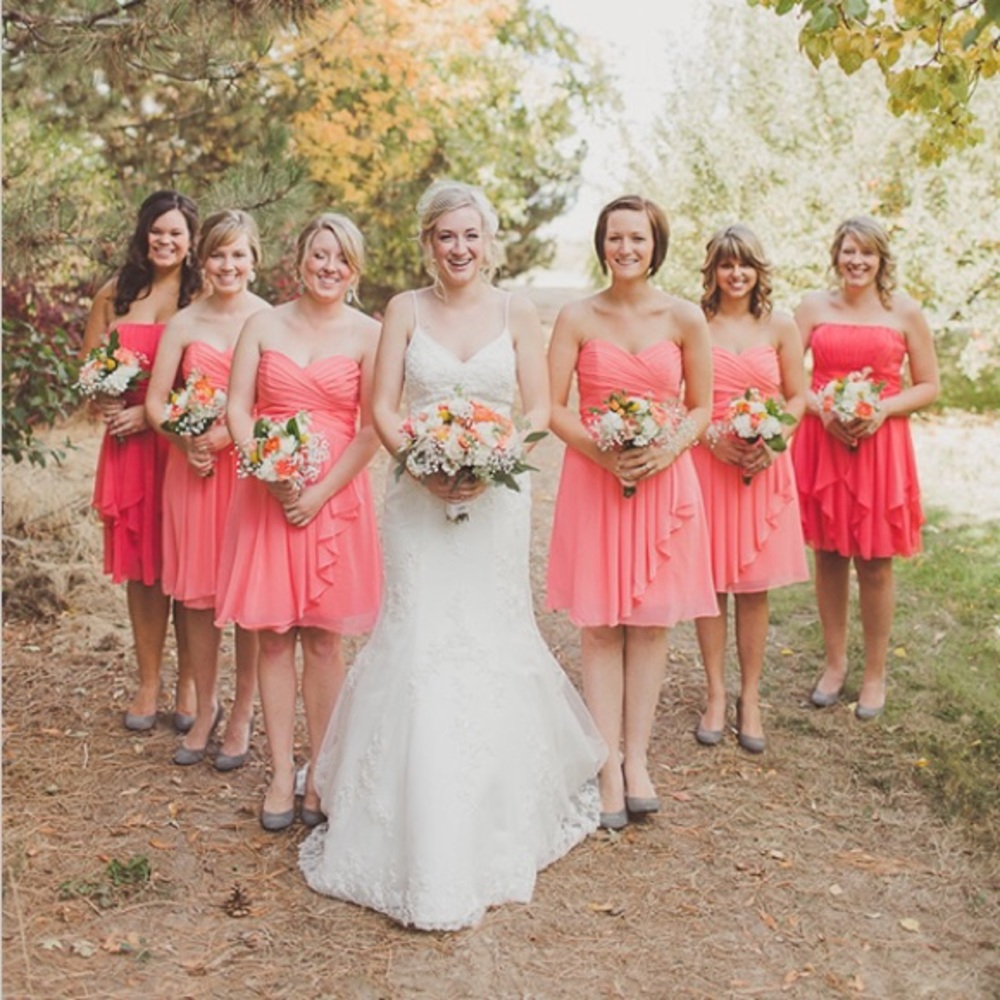 Pink Coral Sweetheart Bridesmaid Dress
