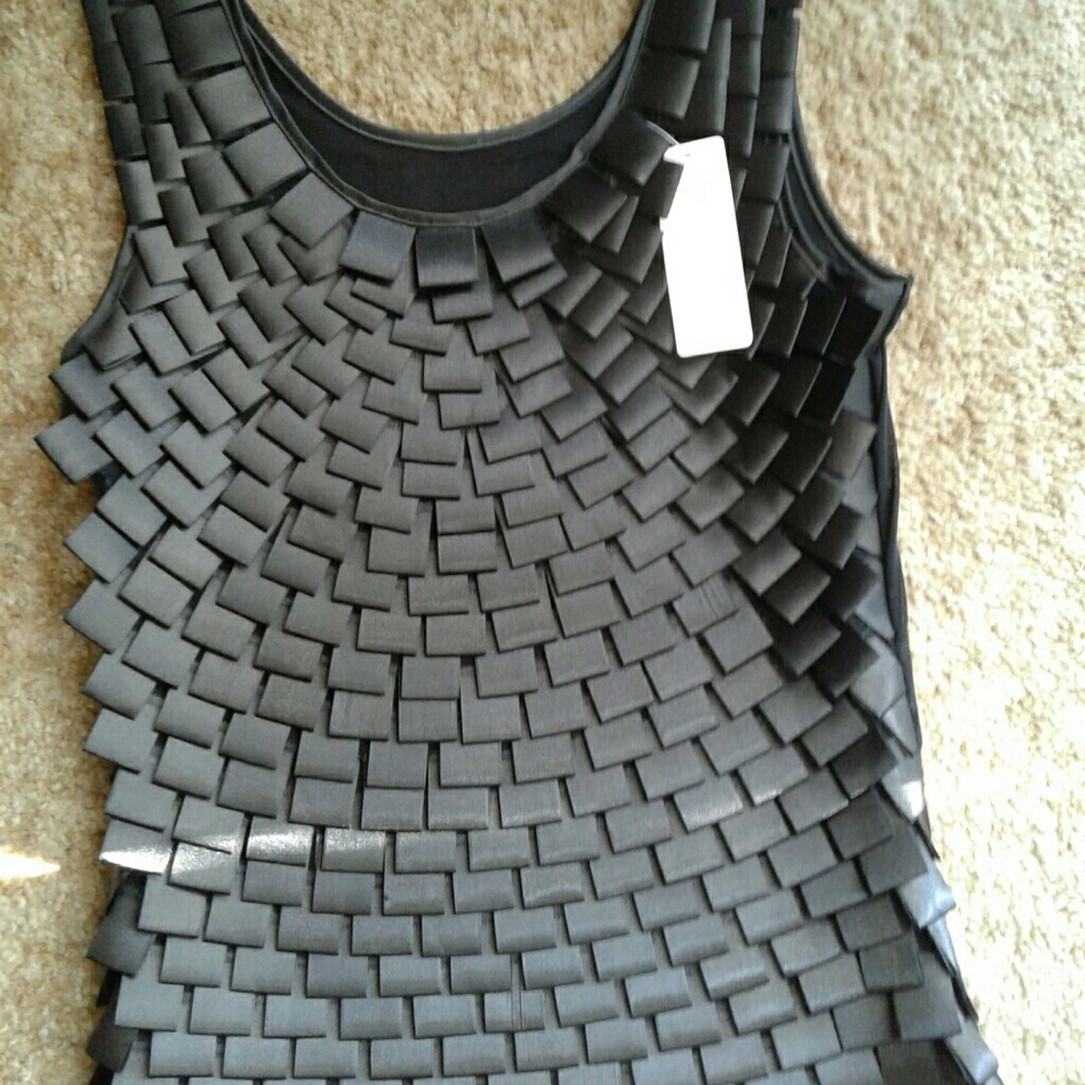Layered black tank top