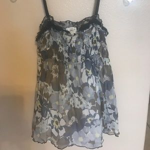 Abercrombie & Fitch blue floral tank top
