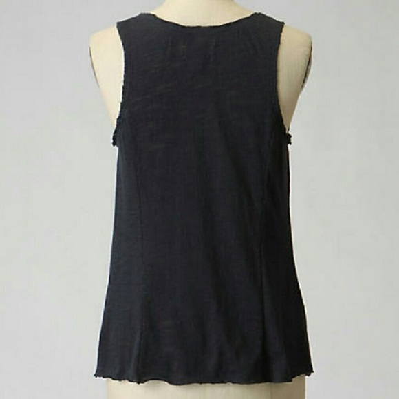 • ANTHRO • deletta navy rosette tank • - Picture 2 of 5